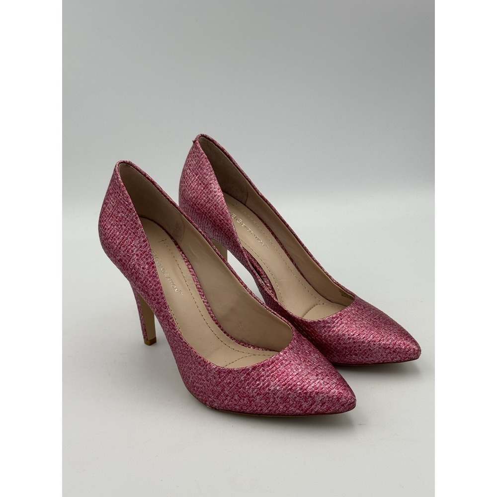BCBG Generation Pink Woven Pointed Toe Heels Women's 7.5B Pumps BG CIELO